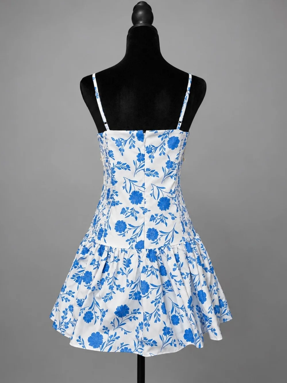 Altar'd State White and Blue Floral Mini Sundress